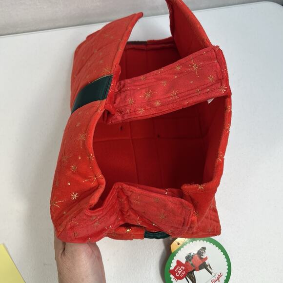 Merry Bright M Medium Dog Cat Costume Christmas Present Holiday Apparel Red Bow - Picture 5 of 7